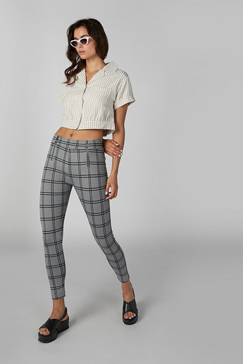 Skinny Cropped Trousers Checked Tight Trousers Shop Chequered Crop