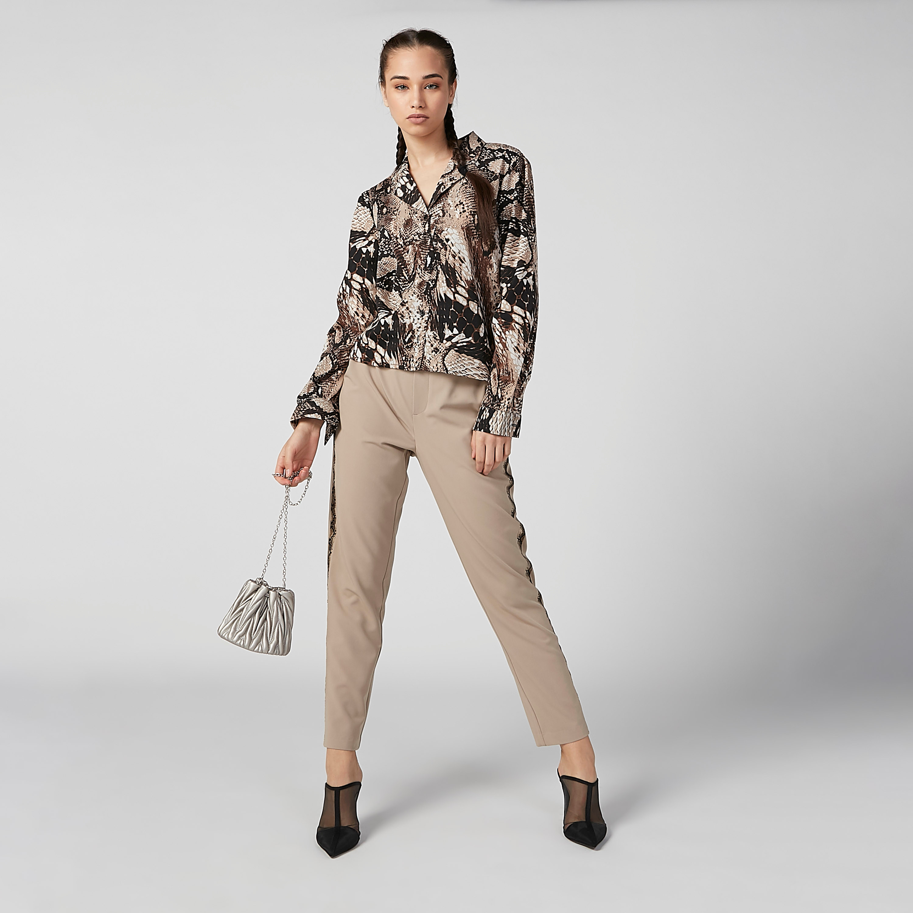 Animal Printed Shirt with Long Sleeves and Notched Lapel-women-clothing-shirtsandblouses-shirts-image-2
