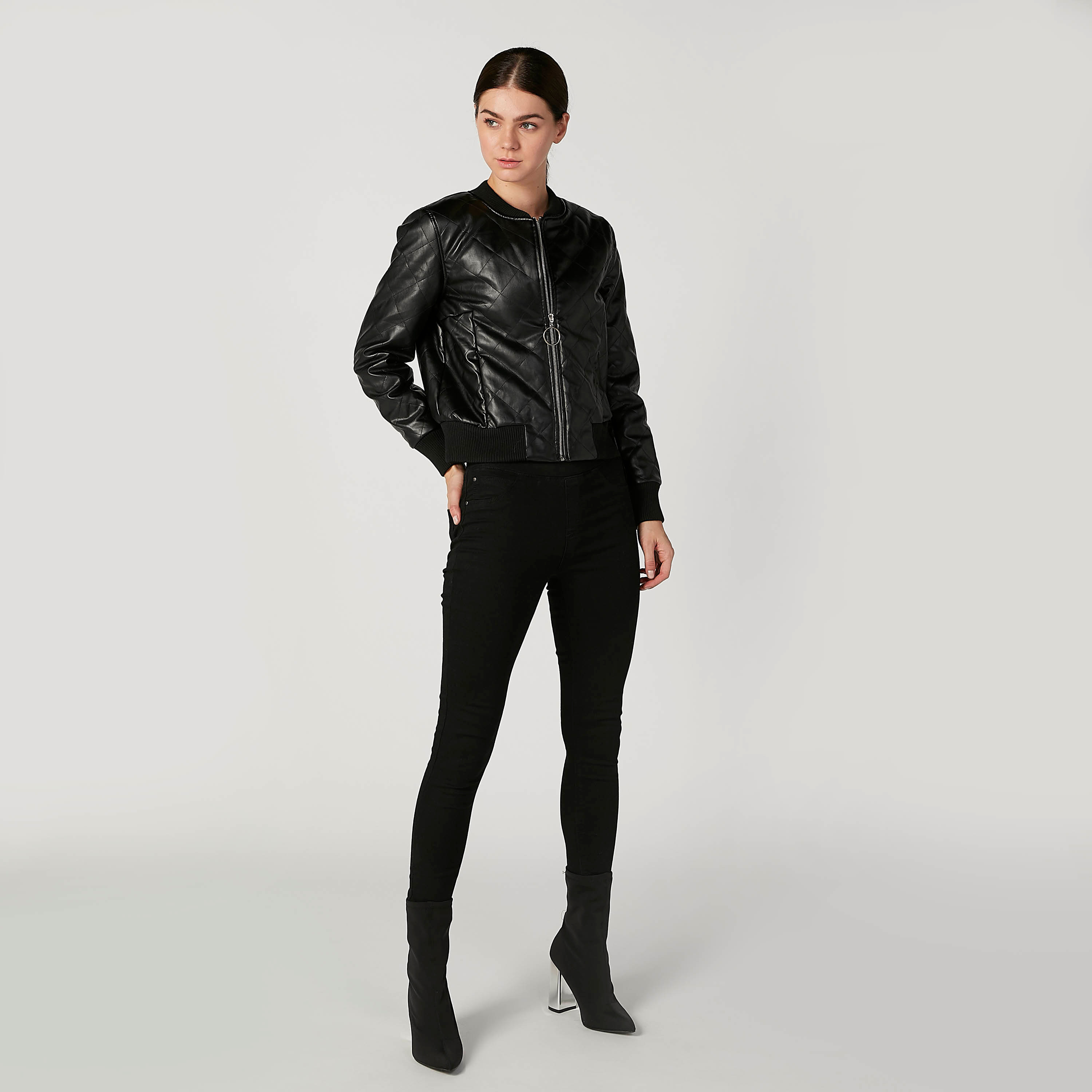 Quilted Jacket with Long Sleeves and Kangaroo Pockets-women-winterwear-coatsandjackets-jackets-image-2