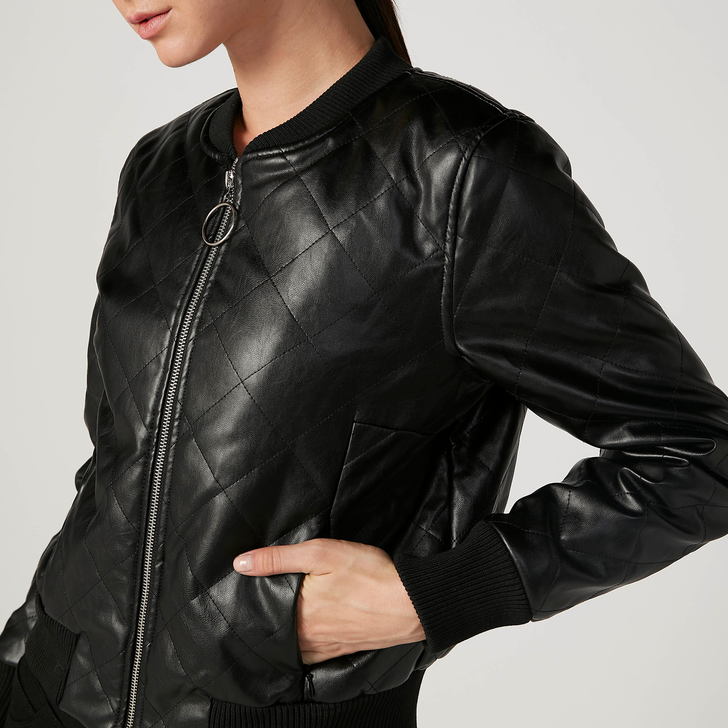 Quilted Jacket with Long Sleeves and Kangaroo Pockets-women-winterwear-coatsandjackets-jackets-image-3