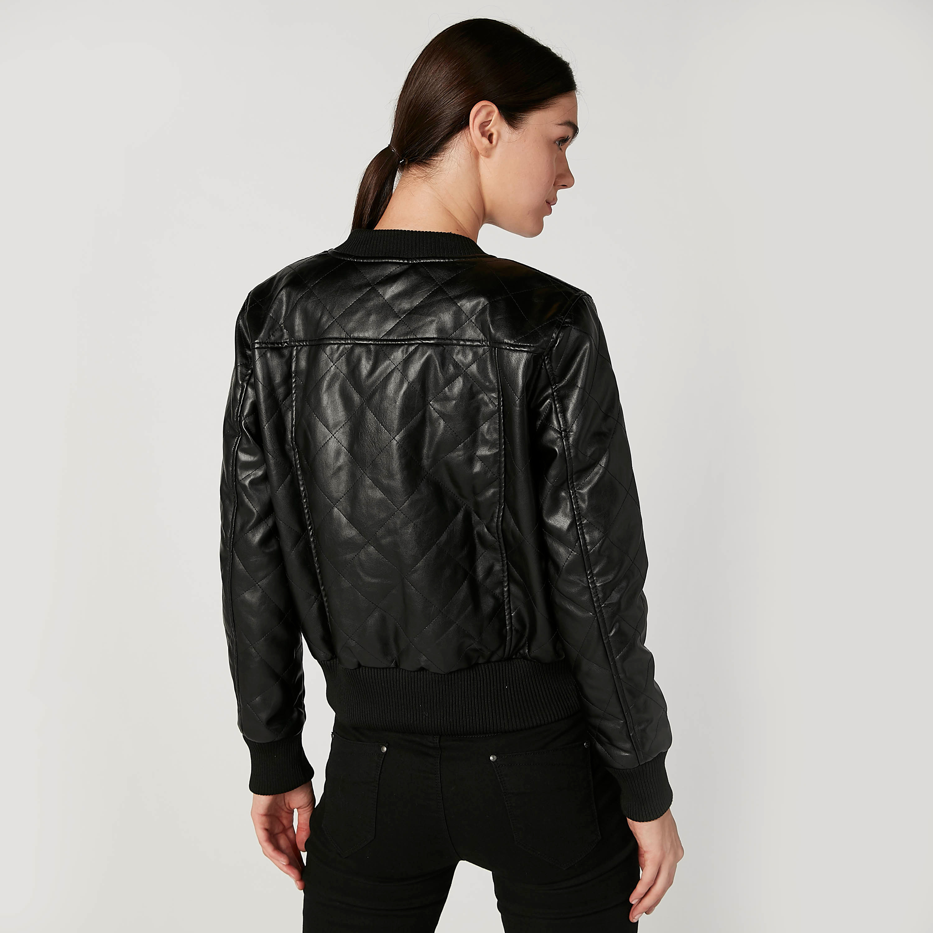 Quilted Jacket with Long Sleeves and Kangaroo Pockets-women-winterwear-coatsandjackets-jackets-image-4