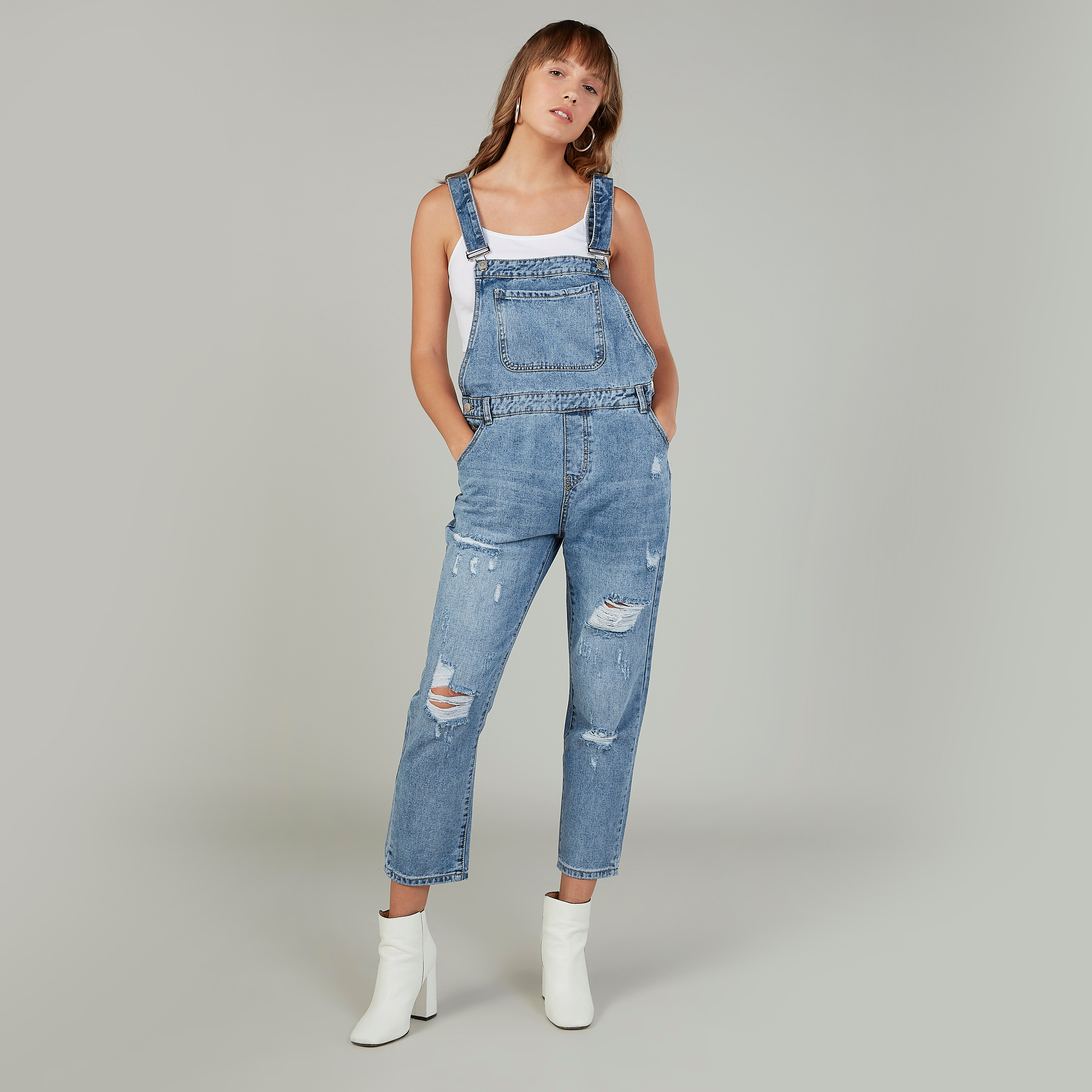 Distressed best sale dungarees womens