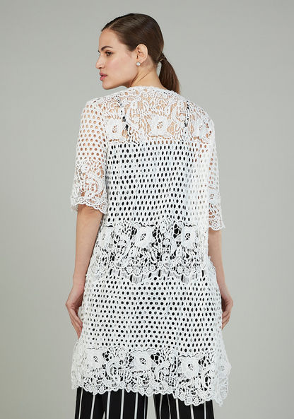 Lace Longline Shrug with 3/4 Sleeves
