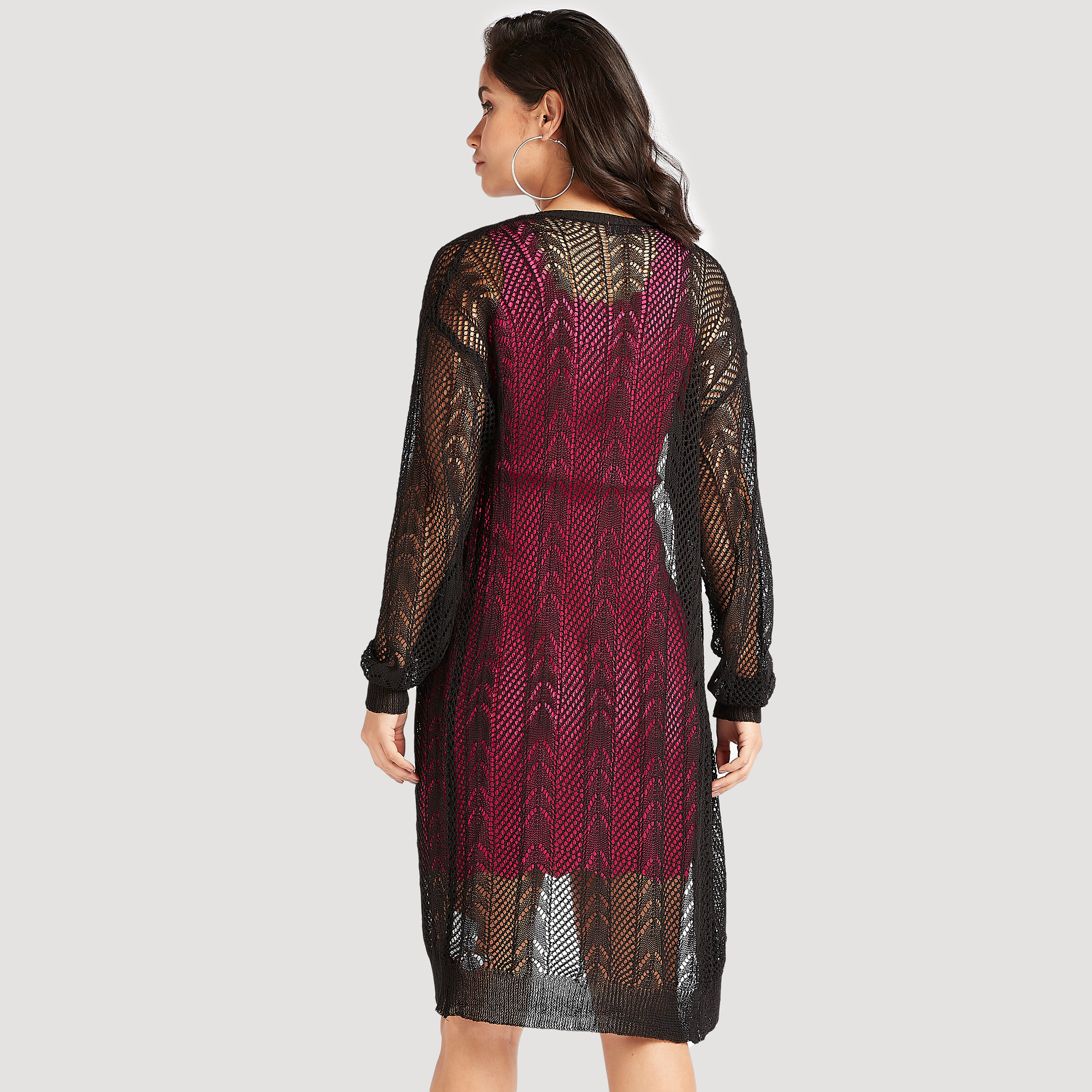 Shop 2Xtremz Textured Longline Shrug with Long Sleeves