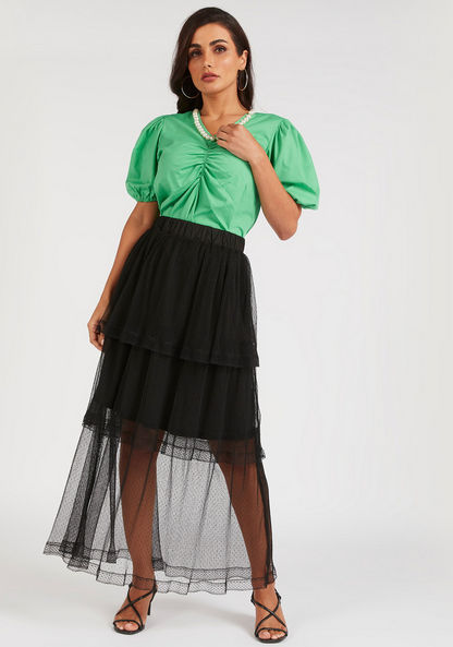 2Xtremz Lace Maxi A-line Skirt with Elasticised Waistband