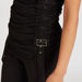 2Xtremz Ruched Crew Neck Top with Short Sleeves and Buckle Accent-Shirts & Blouses-thumbnail-4