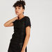 2Xtremz Ruched Crew Neck Top with Short Sleeves and Buckle Accent-Shirts & Blouses-thumbnail-5