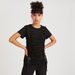 2Xtremz Ruched Crew Neck Top with Short Sleeves and Buckle Accent-Shirts & Blouses-thumbnail-7