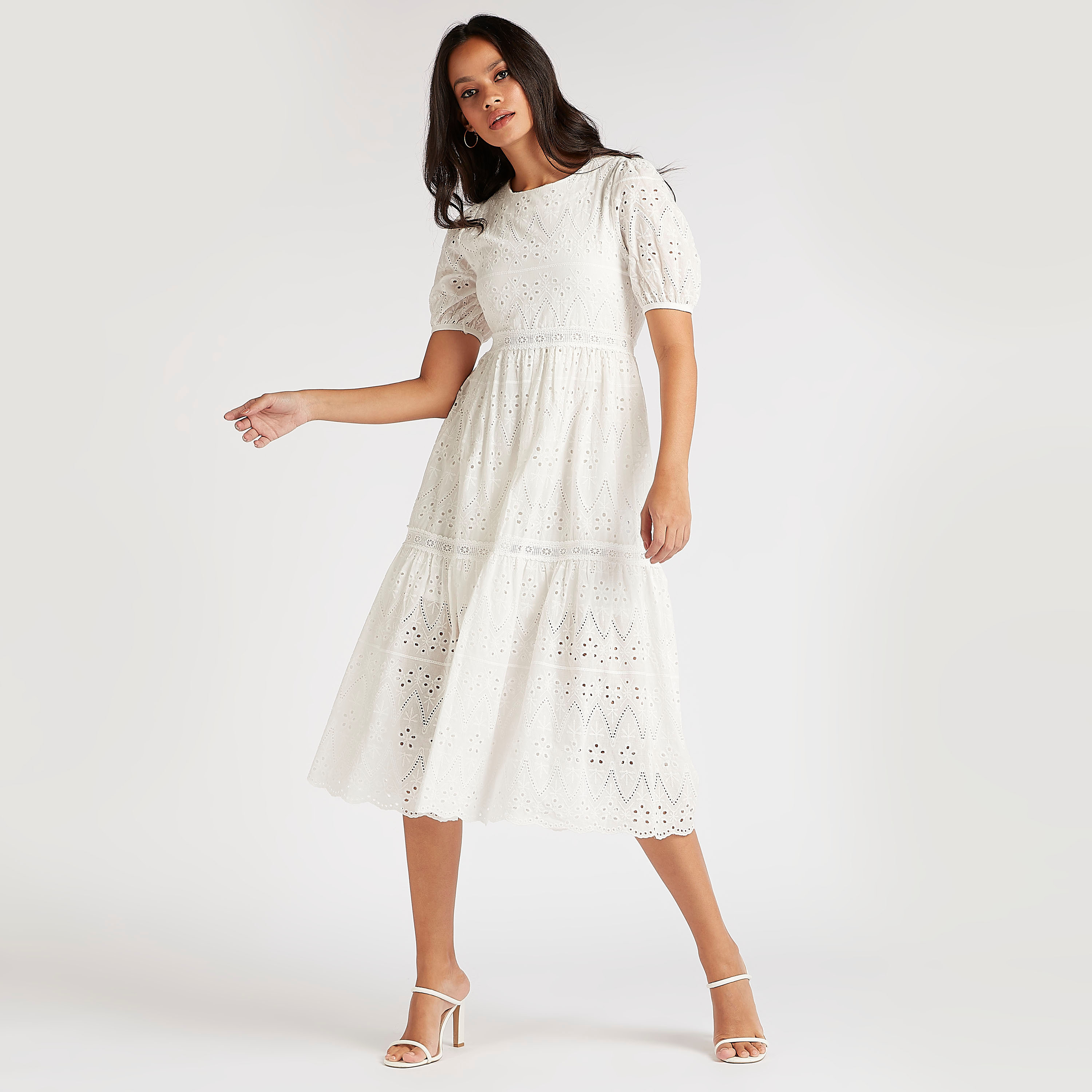 Lace a line midi on sale dress