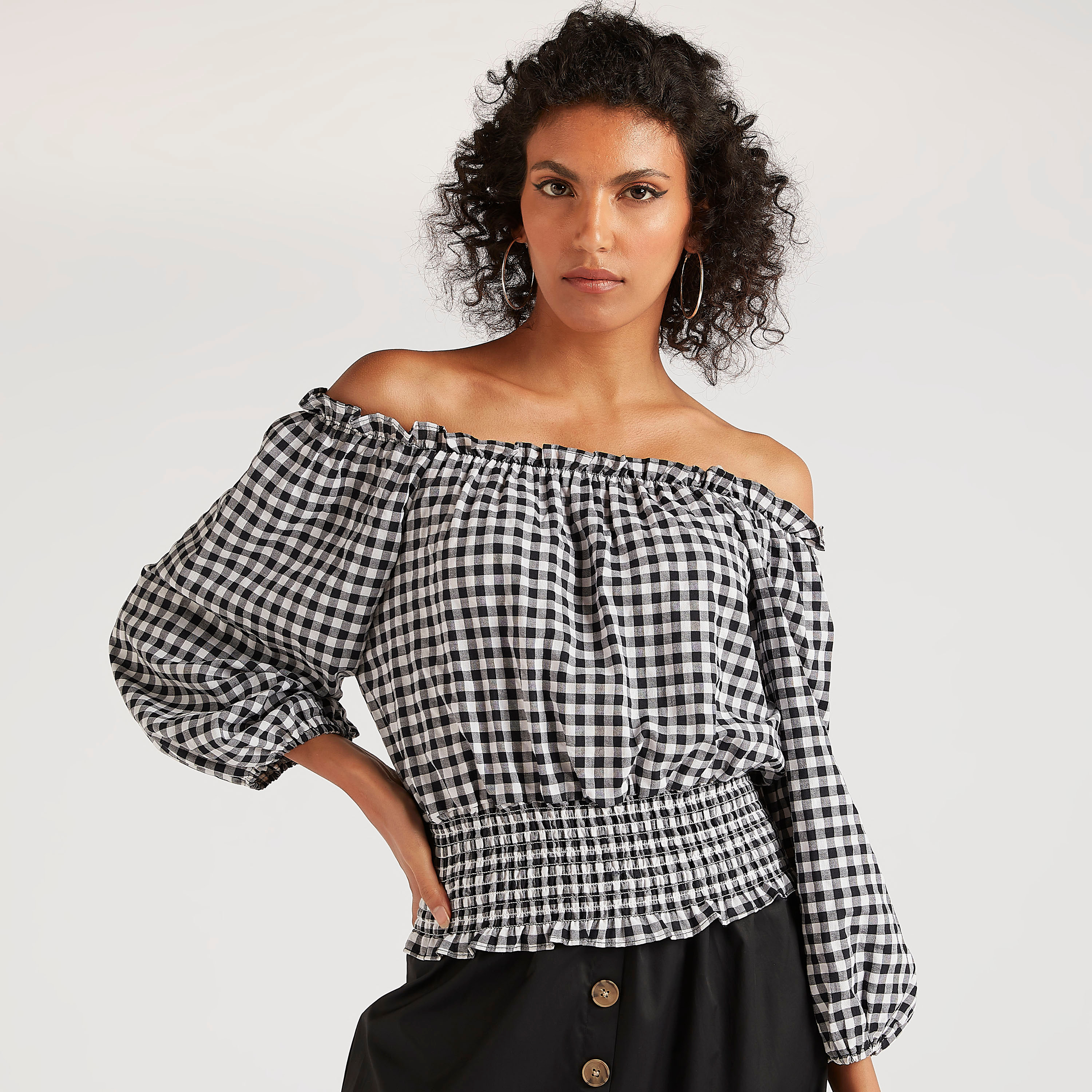 smocked hem top