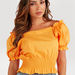 2Xtremz Solid Off Shoulder Blouse with Short Sleeves-Shirts & Blouses-thumbnailMobile-2