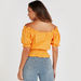 2Xtremz Solid Off Shoulder Blouse with Short Sleeves-Shirts & Blouses-thumbnail-3