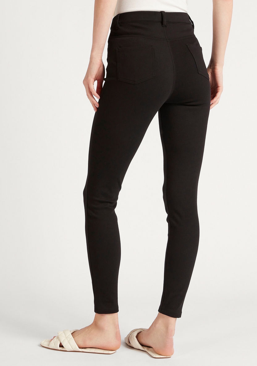 2Xtremz Solid Mid-Rise Skinny Fit Treggings-Jeggings-image-3