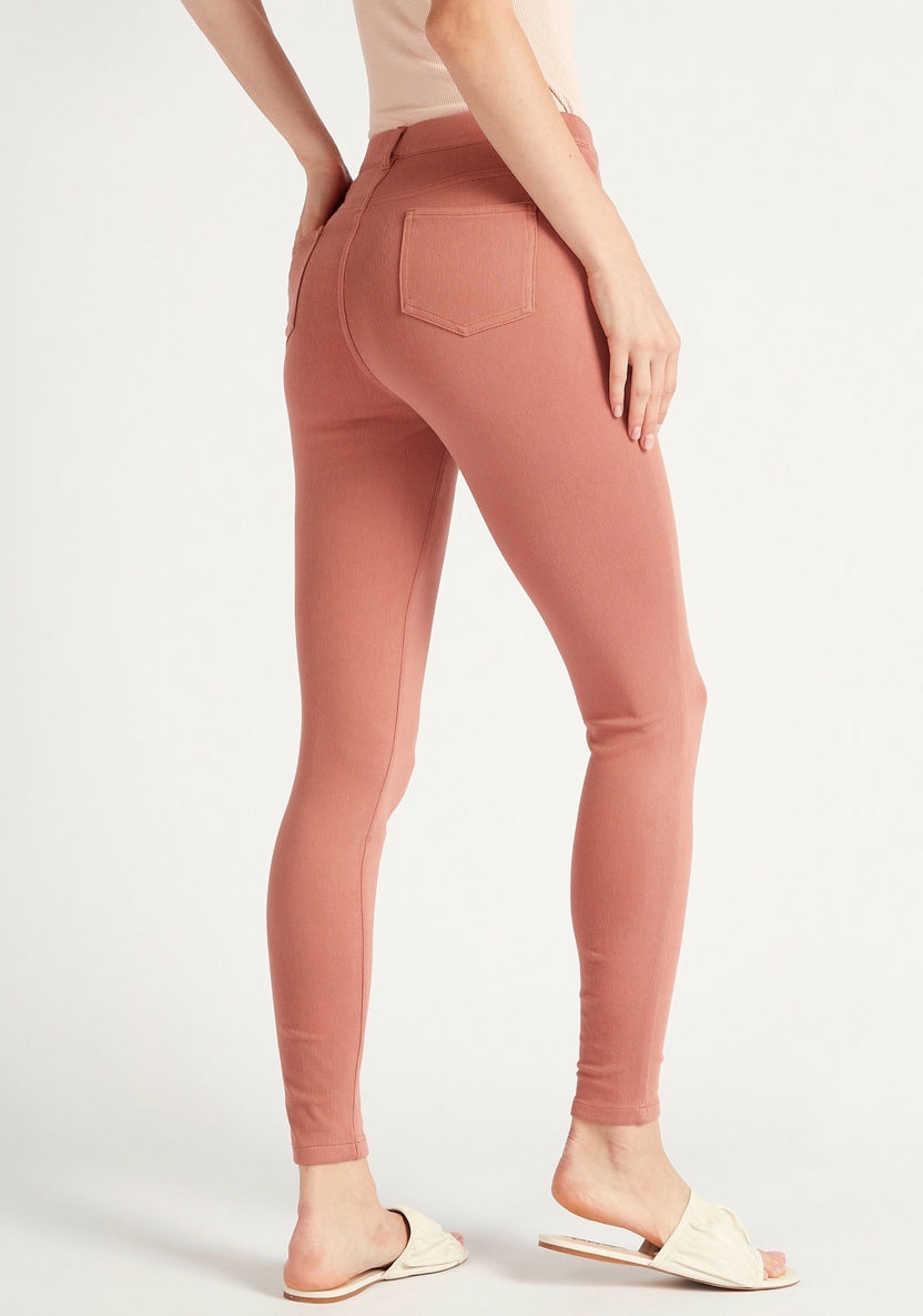 2Xtremz Solid Mid-Rise Skinny Fit Treggings-Jeggings-image-3