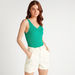 2Xtremz Solid Tank Top with V-neck and Lace Details-Vests-thumbnail-0
