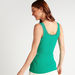 2Xtremz Solid Tank Top with V-neck and Lace Details-Vests-thumbnailMobile-3