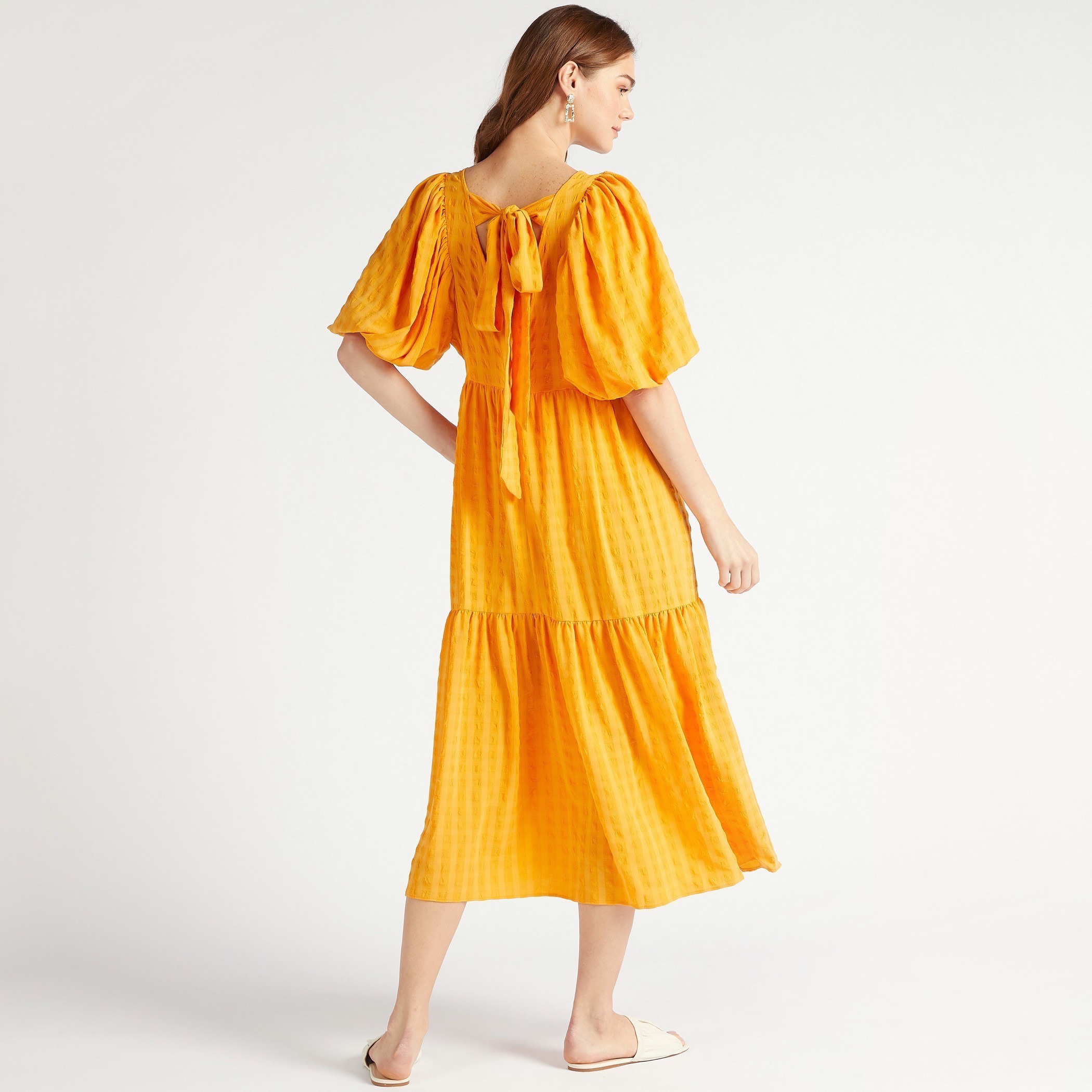 2Xtremz Textured Square Neck Midi A-line Dress with Short Sleeves-women-clothing-dresses-image-4