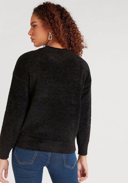 2Xtremz Textured Crew Neck Sweater with Long Sleeves