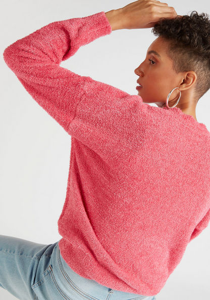 2Xtremz Textured Crew Neck Sweater with Long Sleeves-Sweaters-image-5