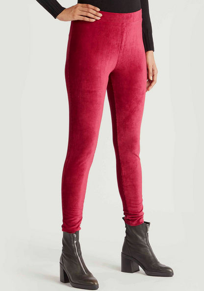2Xtremz Textured Mid-Rise Leggings with Elasticated Waistband