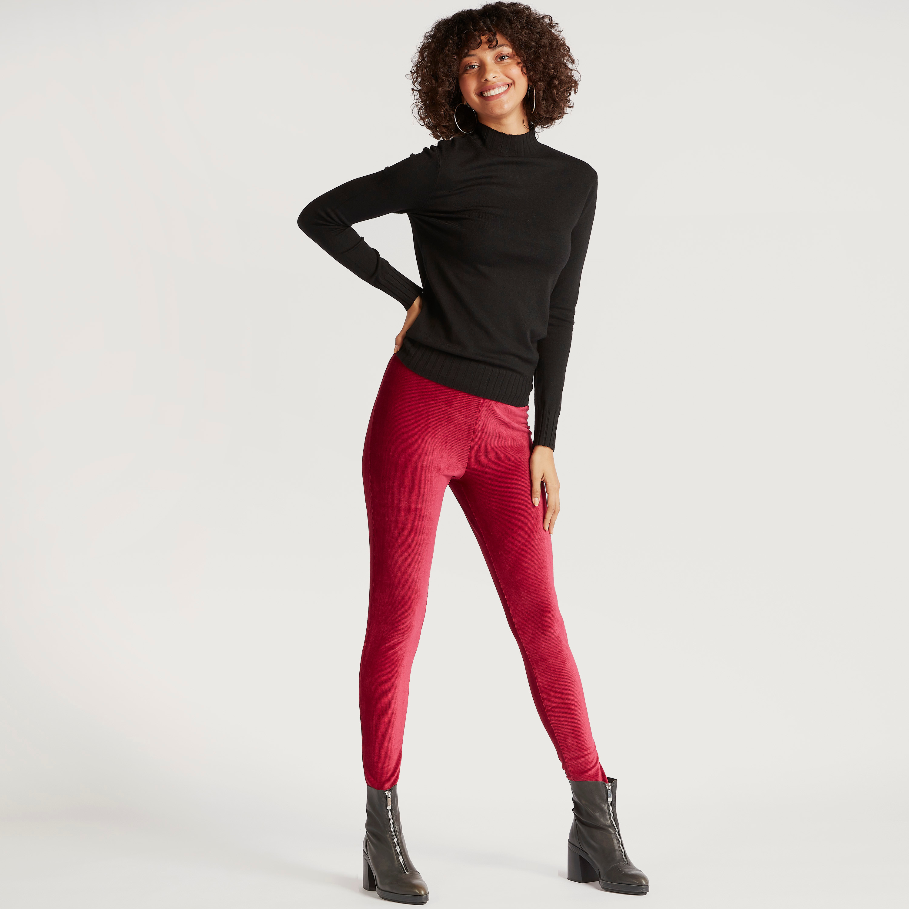 2Xtremz Textured Mid-Rise Leggings with Elasticated Waistband-women-clothing-bottoms-leggings-image-2