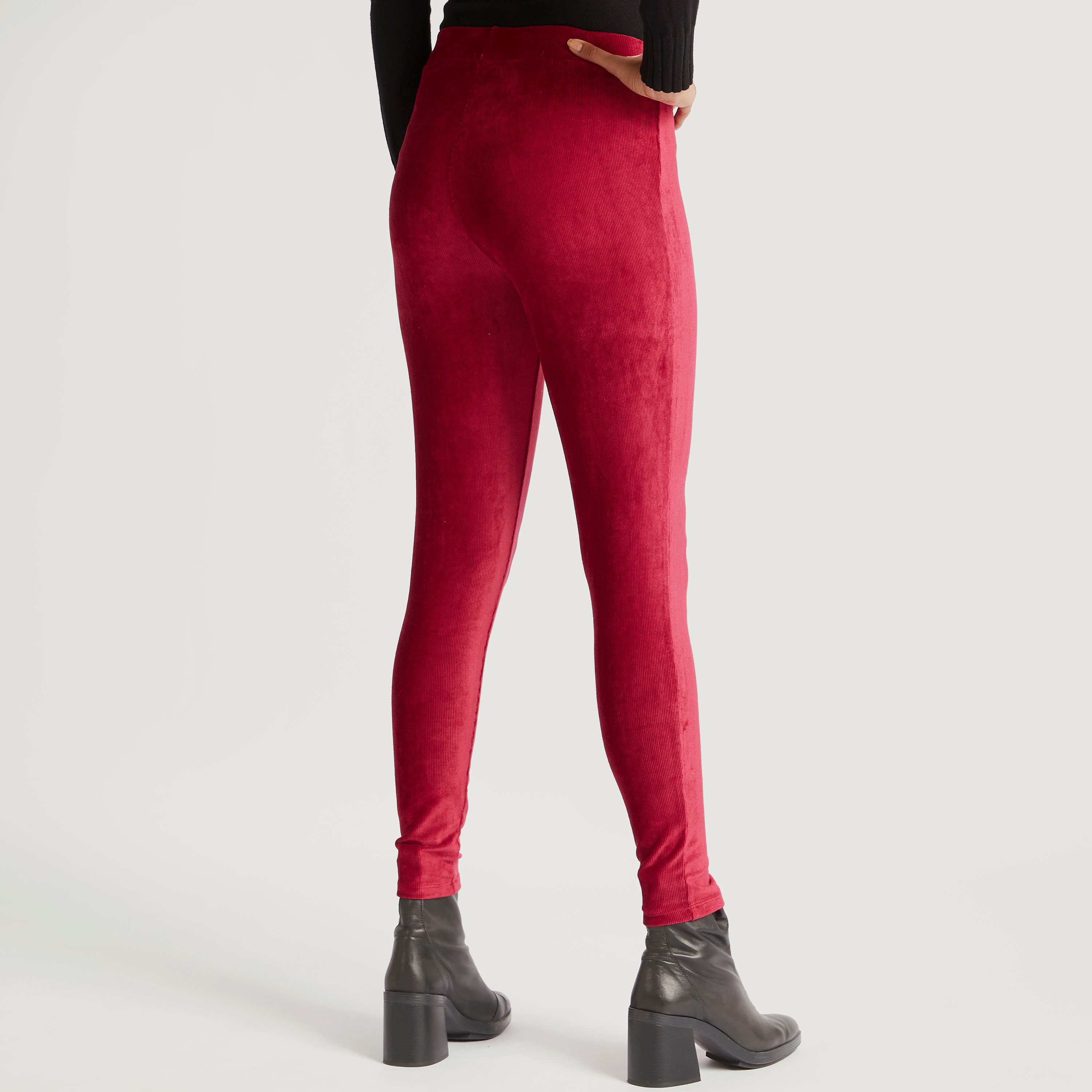 2Xtremz Textured Mid-Rise Leggings with Elasticated Waistband-women-clothing-bottoms-leggings-image-4