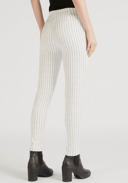 2Xtremz Striped Mid-Rise Leggings with Elasticated Waistband