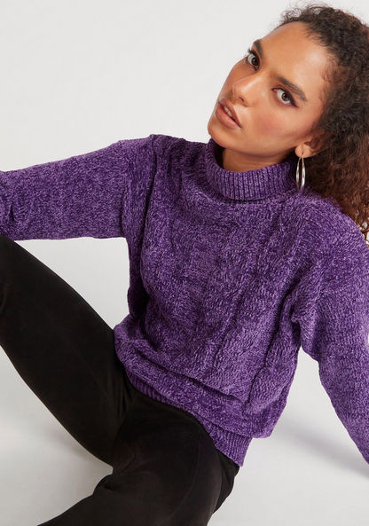 2Xtremz Turtle Neck Cable Knit Sweater