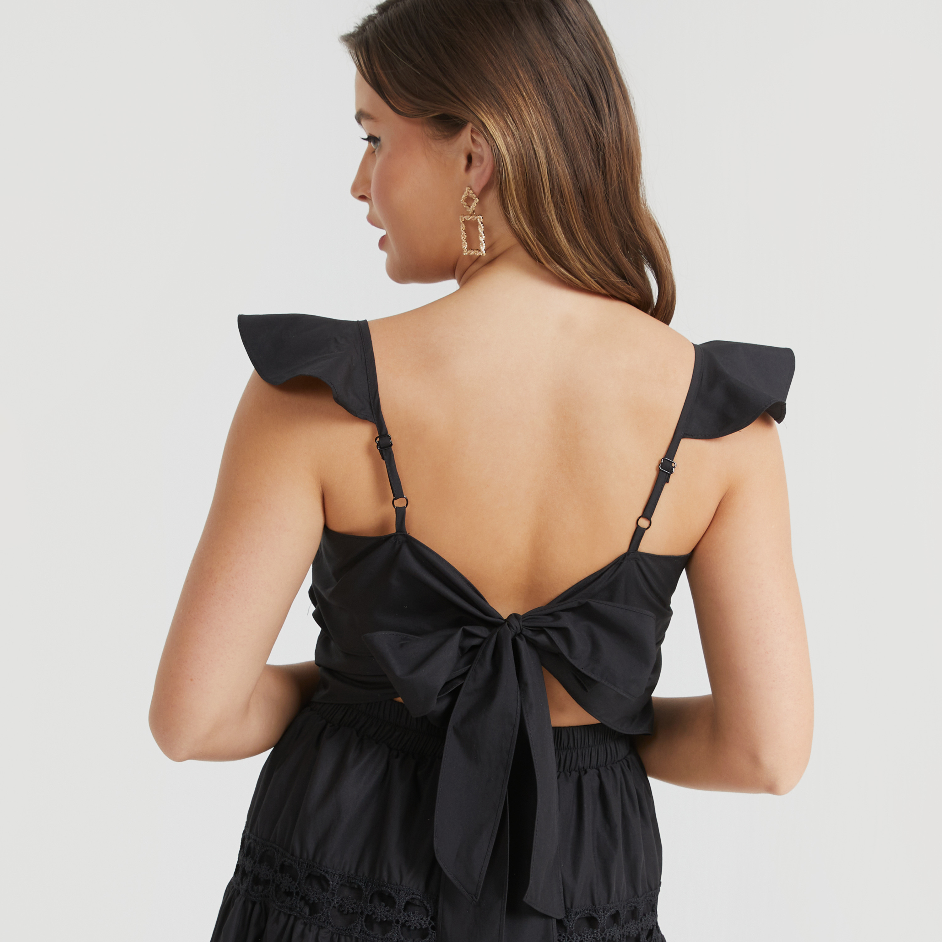 فستان قصير دانتيل متعدد الطبقات بكشكش ورباط من تو إكستريمز-women-clothing-dresses-image-6