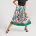 2Xtremz Floral Print Midi A-line Pleated Skirt with Elasticated Waistband-Skirts-thumbnailMobile-0