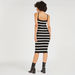 2Xtremz Striped Midi Sleeveless Bodycon Dress with V-neck-Dresses-thumbnailMobile-3