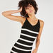 2Xtremz Striped Midi Sleeveless Bodycon Dress with V-neck-Dresses-thumbnailMobile-4
