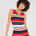 2Xtremz Striped Mini Bodycon Sleeveless Dress with V-neck-Dresses-thumbnail-4
