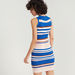 2Xtremz Striped Sleeveless Mini Bodycon Dress with High Neck-Dresses-thumbnail-2
