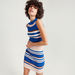 2Xtremz Striped Sleeveless Mini Bodycon Dress with High Neck-Dresses-thumbnail-5