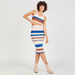 2Xtremz Striped Midi Bodycon Skirt with Elasticated Waistband-Skirts-thumbnail-1