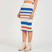 2Xtremz Striped Midi Bodycon Skirt with Elasticated Waistband-Skirts-thumbnail-2