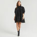 2Xtremz Lace Mini Shirt Dress with Spread Collar and Button Placket-Dresses-thumbnail-1