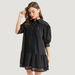2Xtremz Lace Mini Shirt Dress with Spread Collar and Button Placket-Dresses-thumbnailMobile-5