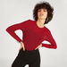 2Xtremz Glittered Bodysuit with Long Sleeves and Crew Neck-Shirts & Blouses-thumbnailMobile-0