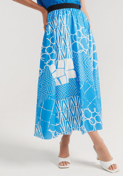 2Xtremz Printed A-line Skirt with Elasticated Hemline-Skirts-image-0