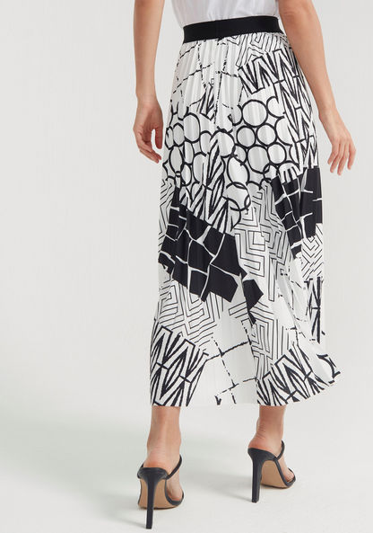 2Xtremz Printed A-line Skirt with Elasticated Hemline-Skirts-image-3