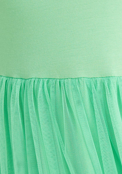 2Xtremz Mesh Detail A-line Dress with Spaghetti Straps-Dresses-image-4
