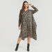 2Xtremz Animal Print A-Line Dress with Long Sleeves-Dresses-thumbnailMobile-0