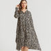 2Xtremz Animal Print A-Line Dress with Long Sleeves-Dresses-thumbnailMobile-4