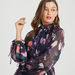 2Xtremz Floral Print Tiered Dress with Bishop Sleeves and Tie Up Detail-Dresses-thumbnailMobile-4