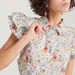 2Xtremz Floral Print Shirt with Ruffled Sleeves and Button Closure-Shirts & Blouses-thumbnailMobile-2