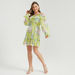 2Xtremz Floral Print Off-Shoulder Mini A-line Dress with Ruffle Detail-Dresses-thumbnail-1