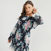 2Xtremz Floral Print Off-Shoulder Mini A-line Dress with Ruffle Detail-Dresses-thumbnailMobile-2