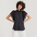 2Xtremz Solid Shirt with Pocket and Mesh Detail-Shirts & Blouses-thumbnailMobile-1